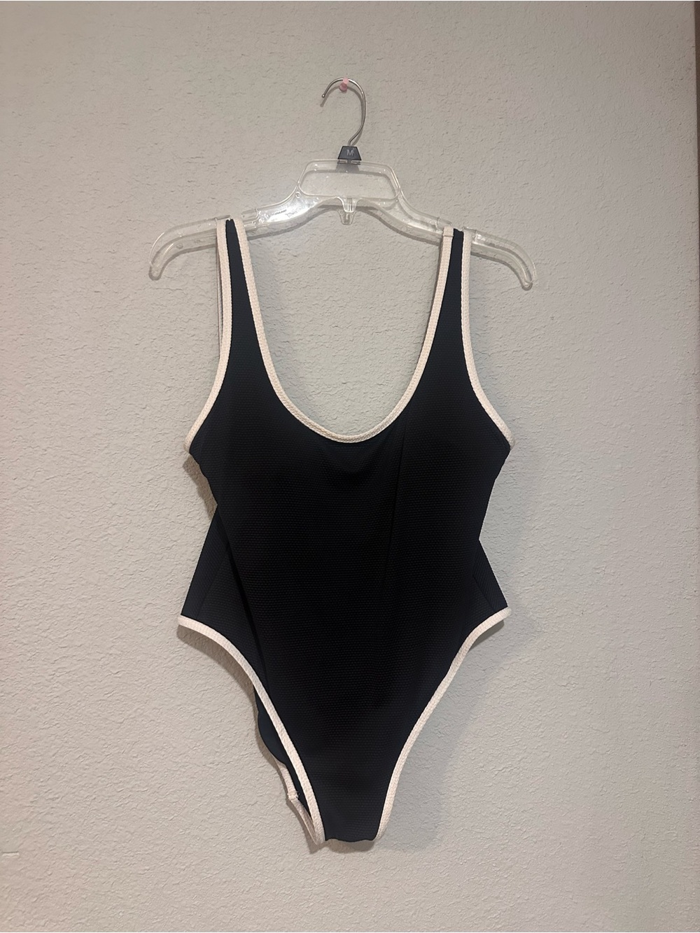 Classic Black One-Piece Swimsuit with Contrast Trim